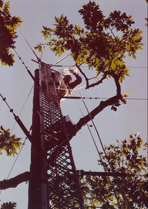 Installation of tower instruments, 1990.
